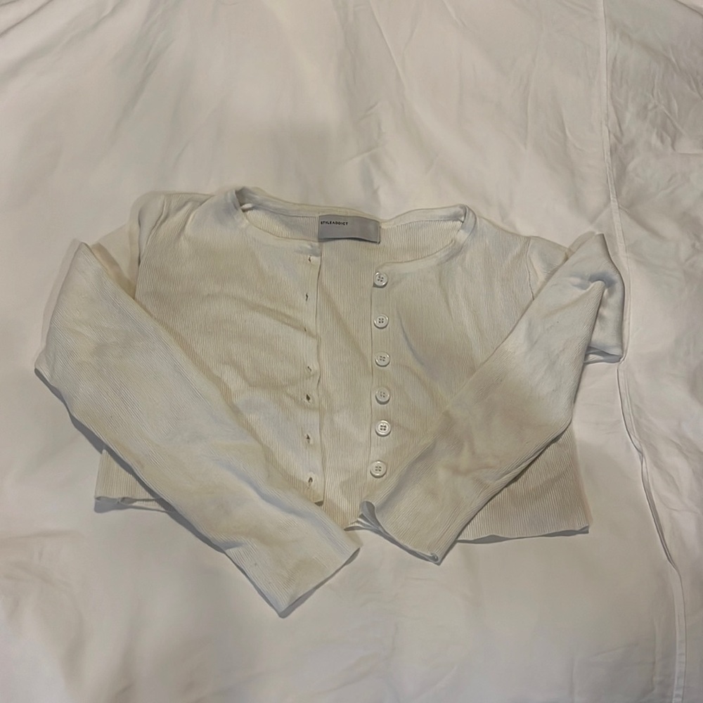 Ivory cropped cardigan